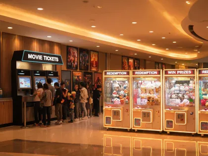 Cinema lobby arcade corner