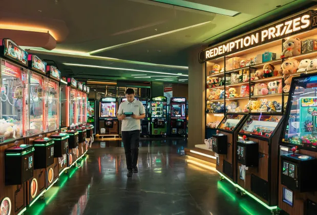 Neon arcade redemption floor